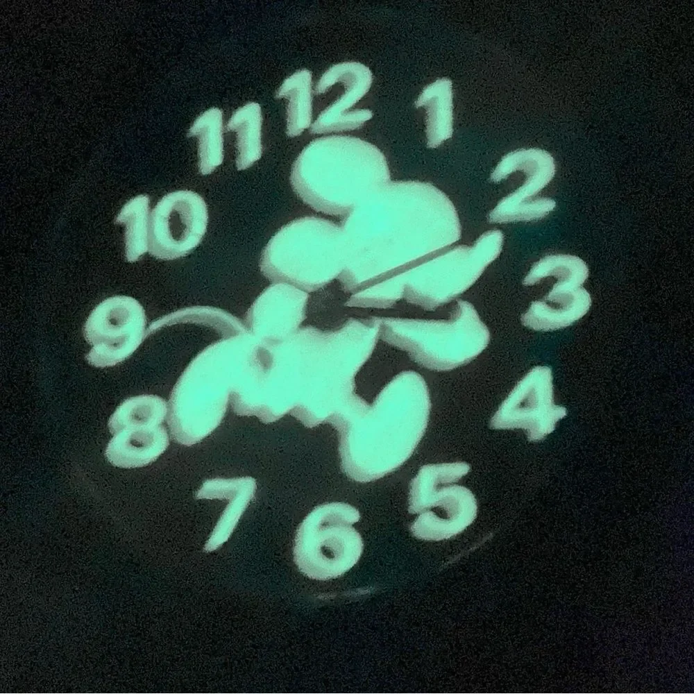 Vintage Disney X Lorus by Seiko Running Mickey Mouse Glow in the Dark Watch